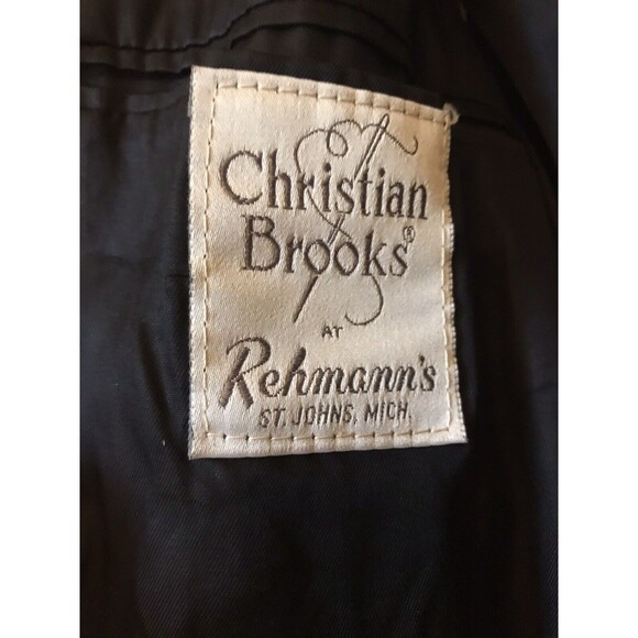 Christian Brooks Blazer Suit Jacket Mens Size 40 wool 100% Charcoal Pinstripe - Picture 3 of 4